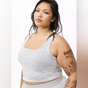 Torrid Hacci Inner Shelf Active Brami Cropped Tank Top W/Shelf Bra - Size 2 Grey